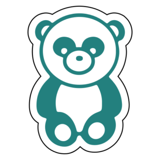Sitting Big Nose Panda Sticker (Turquoise)